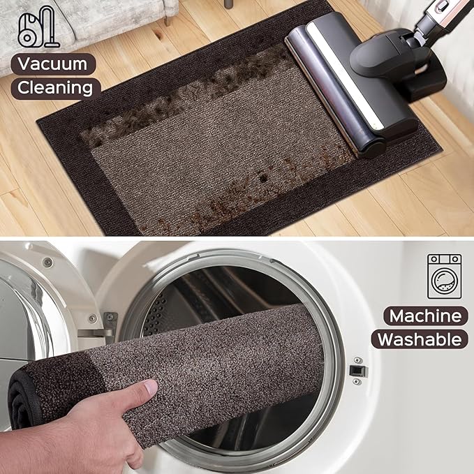 Machine Washable Kitchen Rug 32" x 48", Non Slip Indoor Door Rug, Absorbent Entrance Runner Rug for Bedroom, Hallway, Bathroom, Floor