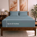 Mellanni Full Sheet Set - 6-Piece Iconic Collection Bedding, (Including 4 Pillowcases), 21-Inch Extra Deep Pocket, Easy Care, Ultra Soft, Cooling Sheets, Brushed Microfiber - Spa Blue