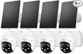 ZUMIMALL 2K Solar Security Cameras, 360° View Outdoor Camera Wireless Solar Powered, 2.4G WiFi Only, Spotlight/Siren/3MP Color Night Vision/2-Way Audio/AI Detection/IP66, Work with Alexa, 4-Pack
