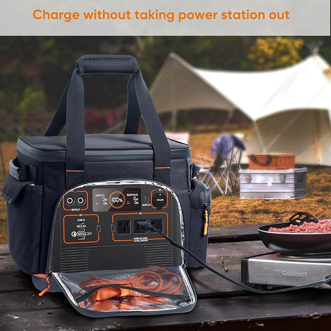 FRECOLSH Travel Carrying Case Compatible with Jackery Explorer 1500, Portable Power Station Storage Case with Water- proof Bottom and Pocket for Jackery Accessories Solar Generator, Storage Bag Only