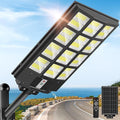 OKPRO Solar Lights Outdoor Waterproof, 8000W Solar Street Light with Motion Sensor, 7000K Dusk to Dawn Security Flood Lights IP66, Commercial Outdoor Lighting for Parking Lot, Yard, Driveway, Farm