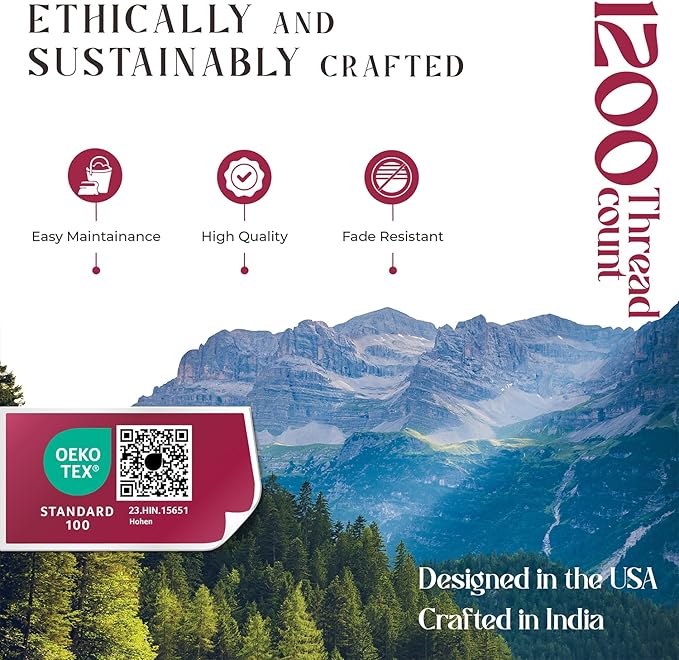 Mayfair Linen 100% Egyptian Cotton Sheets King Size - 1200 Thread Count King Size Sheets Set Egyptian Cotton, 4 PC Luxury Bedsheet (Dark Grey), Soft, Cooling, 17" Deep Pocket Sateen Weave Bedsheet Set
