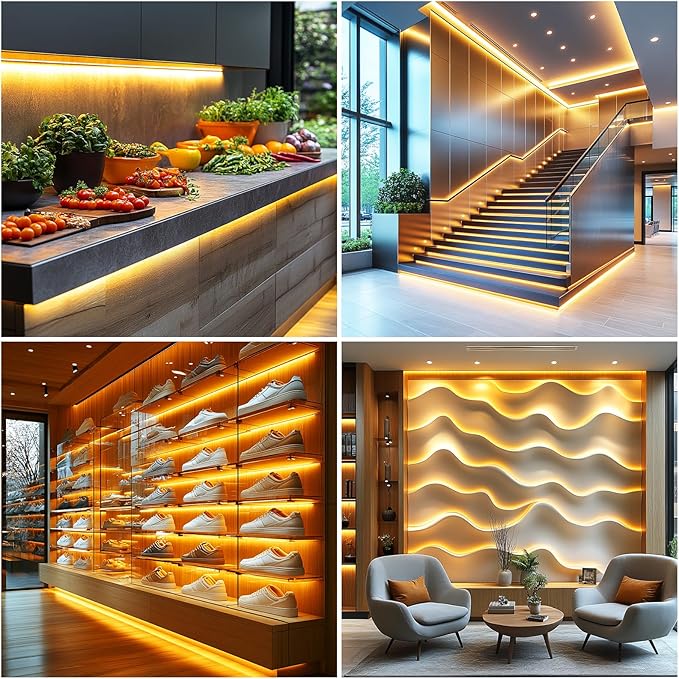 UVTaoYuan Led Strip Lights 5V USB Short COB LED Strip Light 3Pack 3000K Warm White Small Flexible Not Dimmable USB led Lights for Indoor Home DIY Lighting Room Decor 5V LED TV Lights (3.28FT/1M*3)