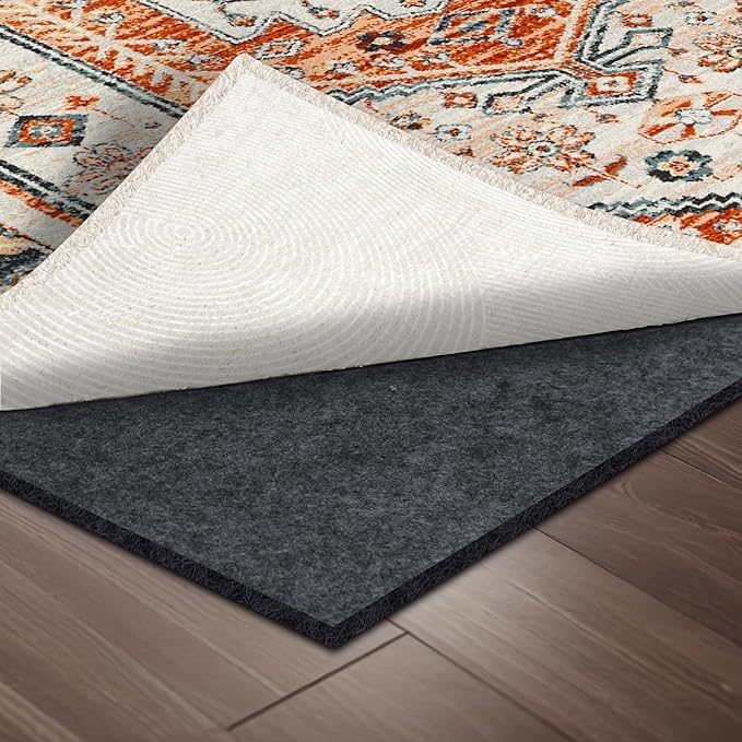 100% Waterproof Rug pad, 8x10 ft Area Rug Non-Slip Rug Pads, 1/4" Thick Carpet Pads for All Floors and finishes, Felt pad for Hardwood Floors, Keep Carpets in Place Soft and Secure