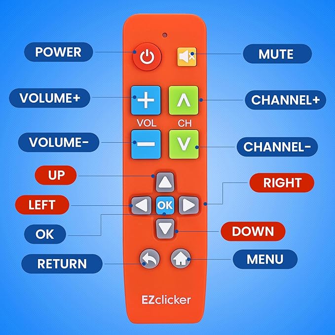 Samsung Replacement TV Remote Compatible with Samsung TV's ONLY (Orange) Big Button TV Remote Control, Simplified and Easy to Use (2xAAA Batteries not Included)