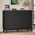53" Tall Dresser for Bedroom, 8-Drawer Fluted Chest of Drawers, Modern Wood Highboy with Metal Slides and Handles, Anti-Tip Kit, Vertical Clothes Storage Organizer for Apartment, Closet