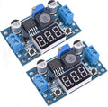 Seloky LM2596 Adjustable DC-DC Step-Down Buck Converter Module with LED Voltmeter Display, Voltage Regulator 4.0-40V Input to 1.25-37V Output Power Supply Module (Pack of 2)