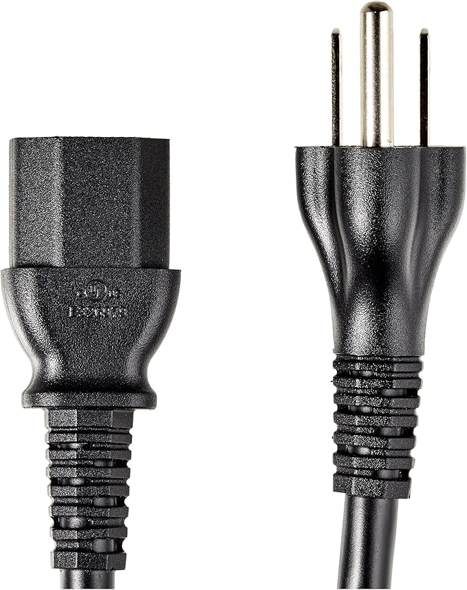 Amazon Basics PC Power Cord, 10 feet, 5-Pack, AC Power Cord for Monitor, Computer, TV, 3 Prong, 18 AWG, 125 Volts, Black