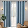 Joydeco Light Blue Blackout Curtains 120 Inches Long, Extra Long Curtains 120 Inch Length 1 Panel for Bedroom, Thermal Insulated Linen Black Out Curtains with Grommets(100x120, Light Blue)