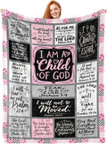 Christian Gift for Women, Inspirational Throw Blanket for Couch, Soft Lightweight Flannel Blanket, 40"x 50" Thoughts and Prayers Blankets for Bedroom Sofa Living Room Decoration