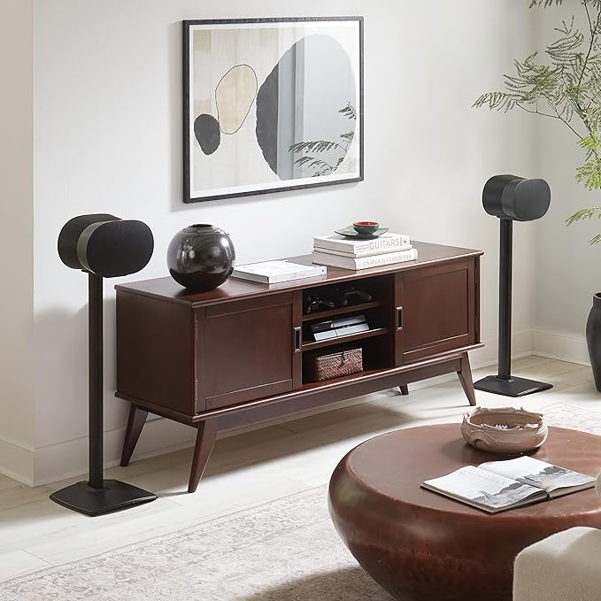 Sanus Wireless Speaker Stands for Sonos ERA 300™ (Black) - Pair, Perfect Stand Setup for Easy and Secure Mounting of New Sonos Era 300™ Speakers - OSSE32-B2