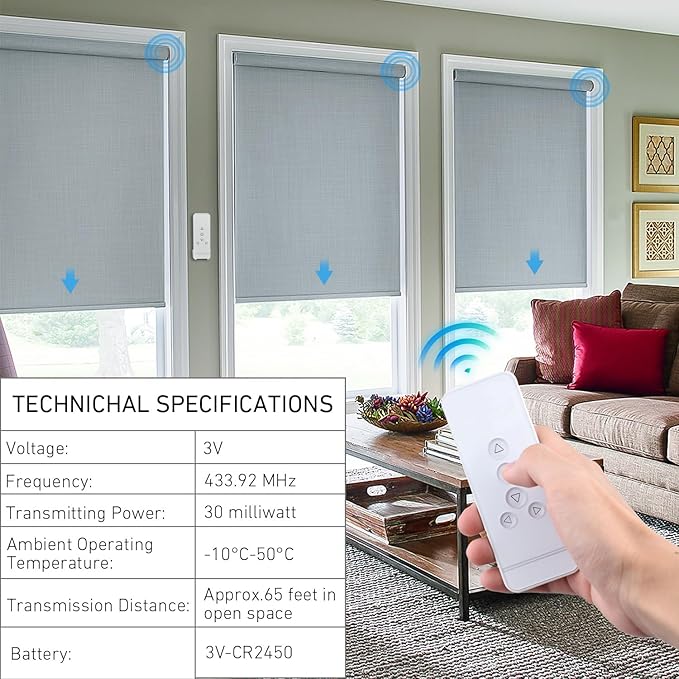 Replacement Remote for Roller Blinds - 5-Channel Compatible with Rollerhouses ERB22/ERB25/EY1612/EY2512 Motors - NOT Universal (Verify Your Original Controller Before Purchase)