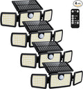 MIHANI Solar Lights Outdoor, Quick Charge Solar Motion Deck Lights Outdoor for Deck with High Brightness, Larger Built-in Tempered Glass Panel, Sensitive PIR Motion Inductor (Remote,4 Pack)