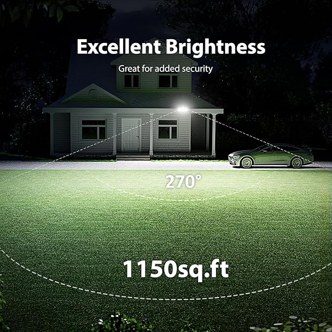 Onforu 2 Pack 75W LED Motion Sensor Outdoor Lights, 7000LM Dusk to Dawn Outdoor Lighting, 6500K Motion Detector Flood Light, IP65 Waterproof Hardwired LED Security Light for Yard Garage(White)