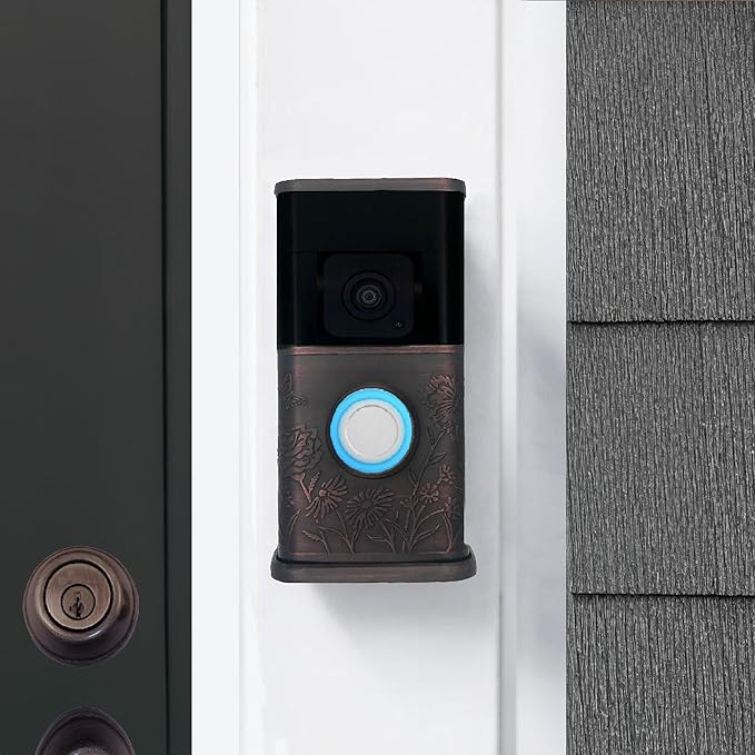 Garden Video Doorbell Cover (Compatible with Ring 3, 3 Plus, 4, Battery Plus, and Battery Pro) (Oiled Bronze)