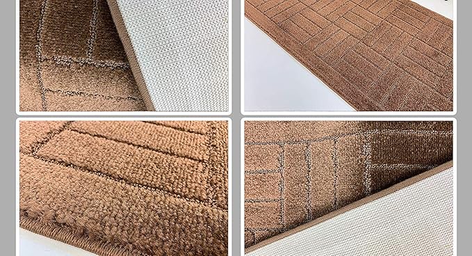 25 ft Extra Long Brown Hallway Kitchen Runner Rug Non-Slip Washable, 26" X 25' Carpet Runner Rugs-Rubber Backed, Custom Size Floor Mat for Stairs Bedroom Bathroom Entryway, Your Choice of Length