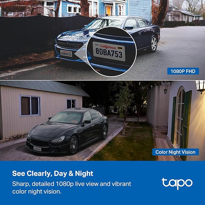 Tapo 1080p Outdoor Wireless Security Camera - Up to 180-Day Battery, Person Detection, Color Night Vision, Subscription-Free Local Storage or Optional Cloud, Works with Alexa & Google Assistant, C400