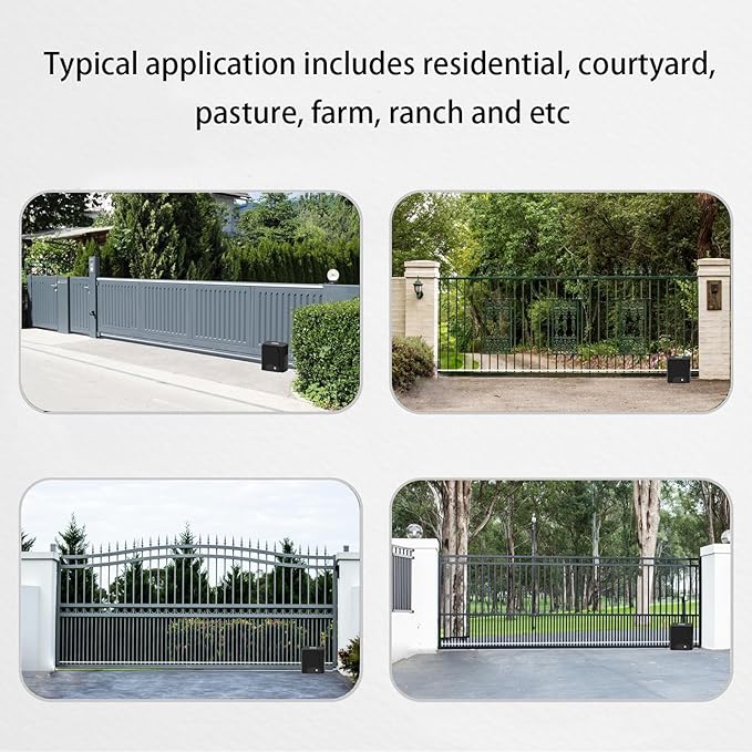 GATEXPERT Automatic Rack Sliding Gate Opener Kit- Gear Track Driveway Security Door Operator Hardware with Remotes and Sensor for Slide Gate up to 1300lbs and 40ft (SL1300)