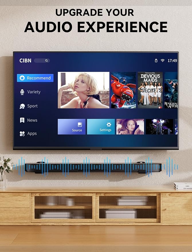 MUAKIOY Soundbar Mount, (2 Sets) Speaker Wall Mount Brackets Under TV, Heavy Duty Sound Bar Shelf Mounting Adjust 3.4" - 5.8" for Samsung, Vizio, Lg, Sony, JBL, Bose and More Hanger Soundbars