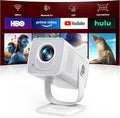 Mini Projector with WiFi6 and Two-Way Bluetooth5.4, 4K Smart 1080P Portable Outdoor Movie Proyector with Android 13 & Built-in Apps, Auto Keystone & 270° Rotation,Compatible with Phone/HDMI/TV Stick