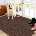 FONEYI Indoor Doormat, Front Back Door Mat 32"x40" Washable, Rubber Backing Non Slip Door Mats, Low-Profile Absorbent Entrance Doormats Inside Floor Mats for Entryway, Resist Dirt Entry Rugs, Coffee