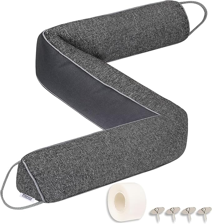 TORRAMI Under Door Draft Stoppers 38 Inch, Heavy Triangle Stop Draft Block Cold Air/Wind/Breeze Noise Blocker Door Sweeps Weather Stripping Bottom Seal Dark Gray