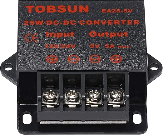 DC 12V/24V to 5V 5A Converter - Voltage Reducer Regulator, Step Down Buck Converter Power Supply Transformer Module (12V/24V to 5V 5A)