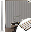 Art3d 4pcs-107 x 8in Slat Acoustic Panel for Wall and Ceiling, 3D Fluted Sound Absorbing Panel with Wood Finish, Silver