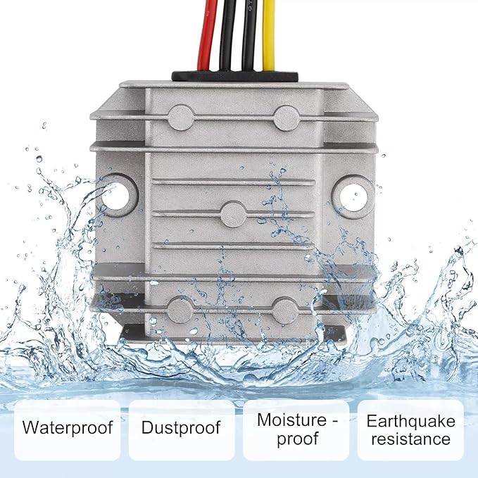 120W 5A DC-DC Boost Converter,12V to 24V Step-Up Voltage Regulator with Waterproof & Short Circuit Protection for Trucks, Golf Carts