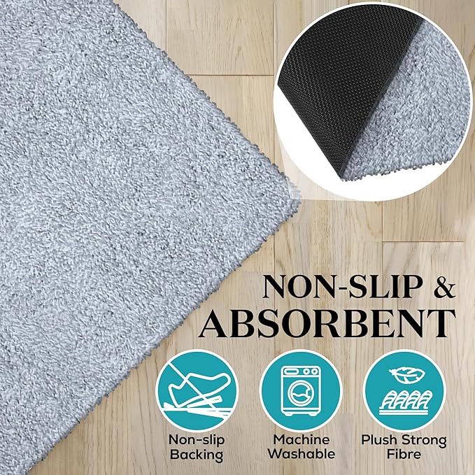 Premium Microfiber Indoor Door Mat – 32"x48" Washable Entry Mat, Non-Slip, Waterproof Backing, Super Absorbent, Low Profile Entryway Doormat for Indoor Entrance