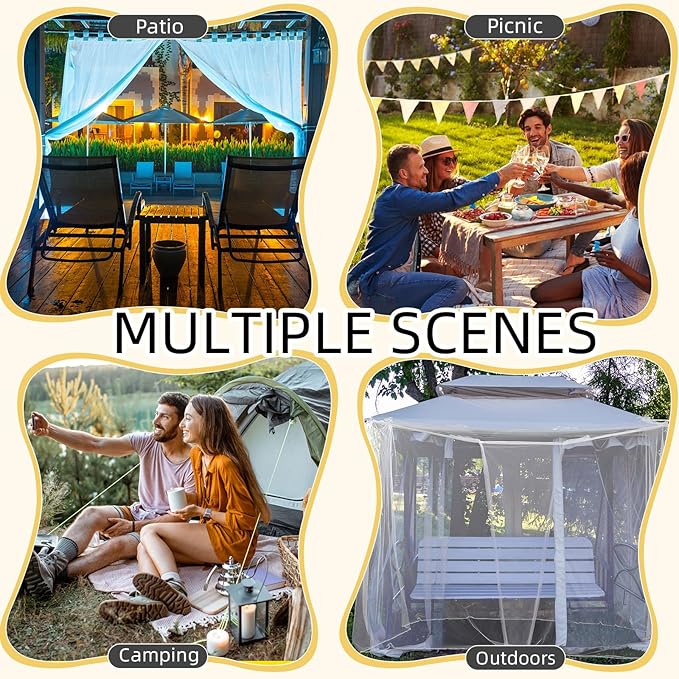 2 Pcs 4 Corners Mosquito Net for Bed Canopies Netting Bed Drapes Mesh for Twin Full Queen King Size Camping Home Outdoor Travel Dormitory(White,L75 X W60 X H67 Inch)