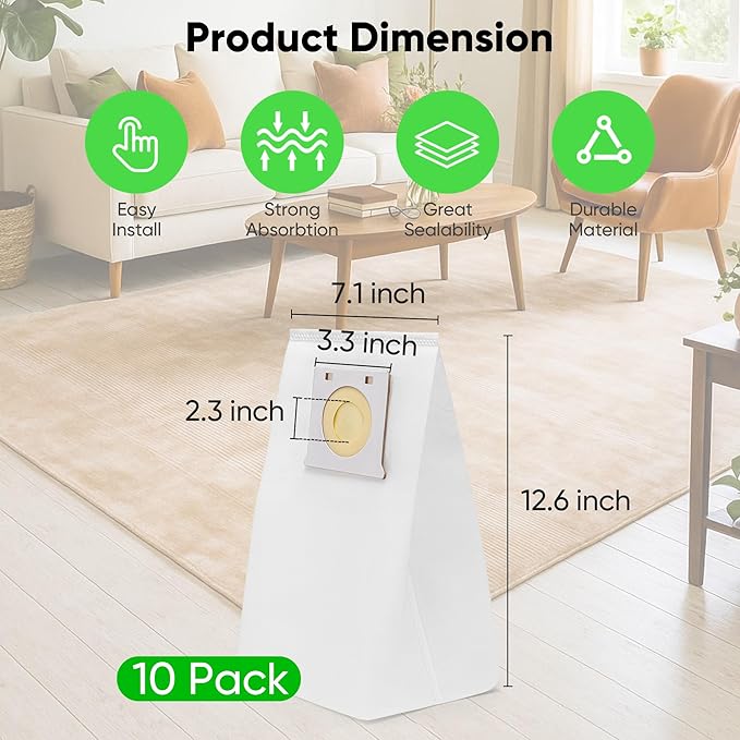 LBLVBNEWD 10 Pack IB600 HEPA Vacuum Bags for Kenmore Intuition Upright Vacuum Cleaner - Compatible with Kenmore Intuition Vacuum Bags BU4018 BU4020 BU4021 BU4022 BU4050