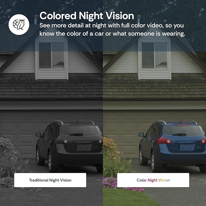 Luna 2K AI Wired Cameras for Home Security, Outdoor/Indoor, 2.4GHZ Wi-Fi, Smart Alerts, Color Night Vision, Spotlight/Siren, Magnetic Mount, Cloud & CVR Storage, 2-Way Audio (2-Pack, White)