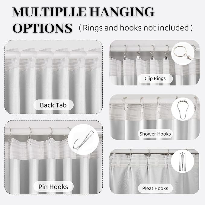 Soundproof 100% Blackout Curtains 80 inches, 3 Layers Thermal Insulated Back Tab Drapes for Door Window Nursery Divider Living Room, with Pin Hooks Grayish White 50x80 Inch 1 Panel