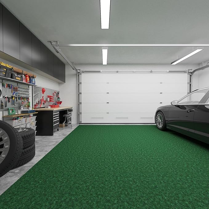 Ottomanson 6'6" x 39' Hallway Runner with Scraper Pile - Extra Durable Non-Slip Rug Mat for Indoor & Outdoor Use - Ideal for Kitchen, Entryway & Garage - High-Traffic Carpet, Green