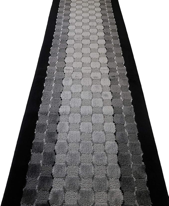 Custom Length Hallway Runner Rug,Slip Resistant,Checkered Black, 26 Inch X 4 feet, Doormat, Sold and Priced Per Foot