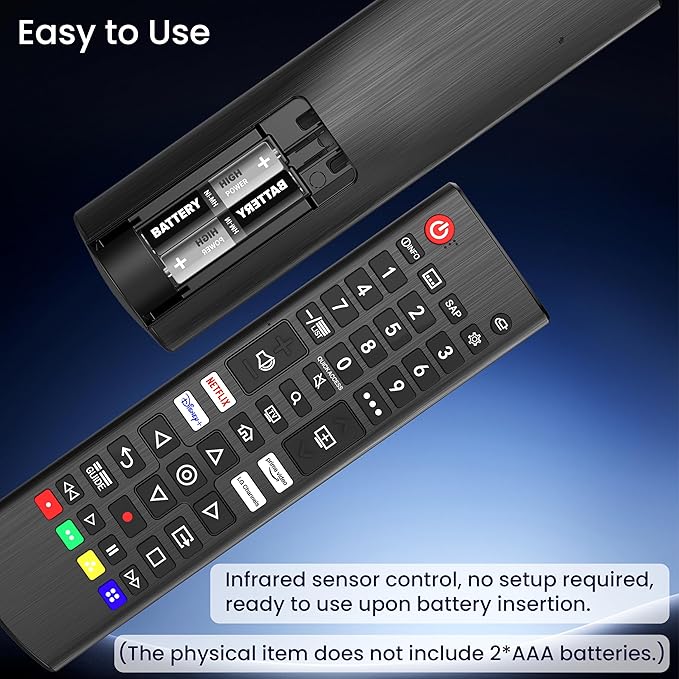 Universal Remote Control for LG Smart TV, Replacement Remove for LG Original AKB75095308 (Without Battery)