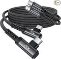 USB C Cable [2Pack, 6.6ft] 240W Fast Charging Type C Cord, Nylon Braided USB 2.0 Cable for iPhone 17 16 15 Pro Plus Pro Max Air, iPad Pro, Samsung Galaxy S24 S23, Switch, MacBook Pro, Pixel-Black
