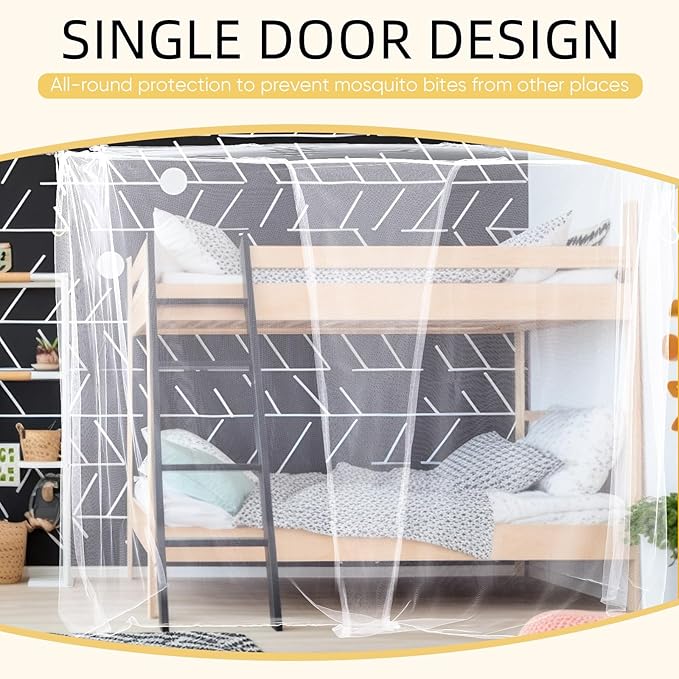 2 Pcs 4 Corners Mosquito Net for Bed Canopies Netting Bed Drapes Mesh for Twin Full Queen King Size Camping Home Outdoor Travel Dormitory(White,L75 X W60 X H67 Inch)