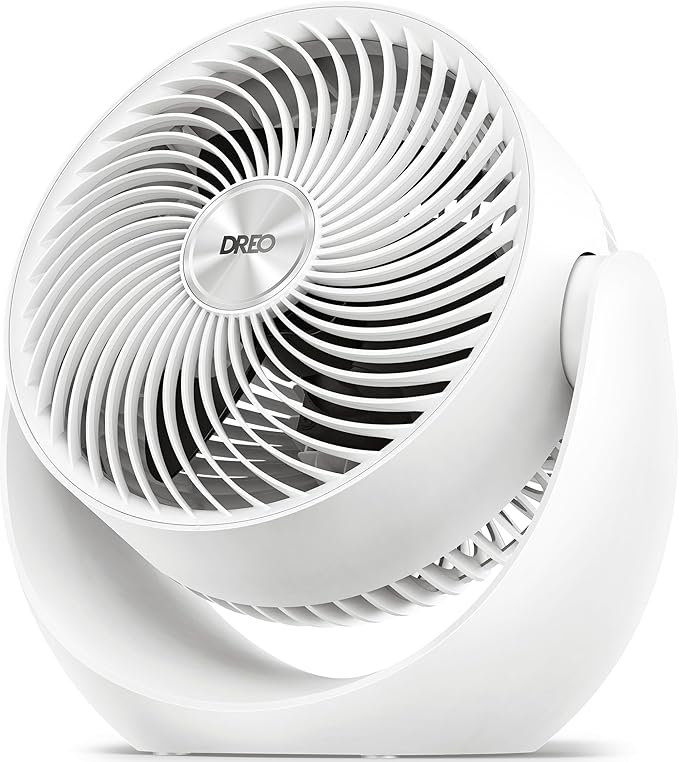 Dreo Fan for Bedroom, Table Air Circulator for Whole Room, 11 Inch, 40ft Strong Airflow, 120° Adjustable Tilt, 28db Low Noise, Quiet, 3 Speeds, 2025 New Desk Fan for Office, Kitchen, Home
