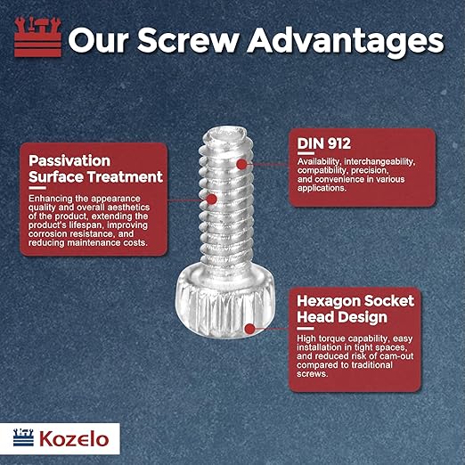 Kozelo 60pcs Socket Head Cap Screws - [M1.4-0.3 x 4mm] 304 Stainless Steel Allen Socket Drive for Electrical Motor 3D Printing Fan Engine Replacement Use, Silver