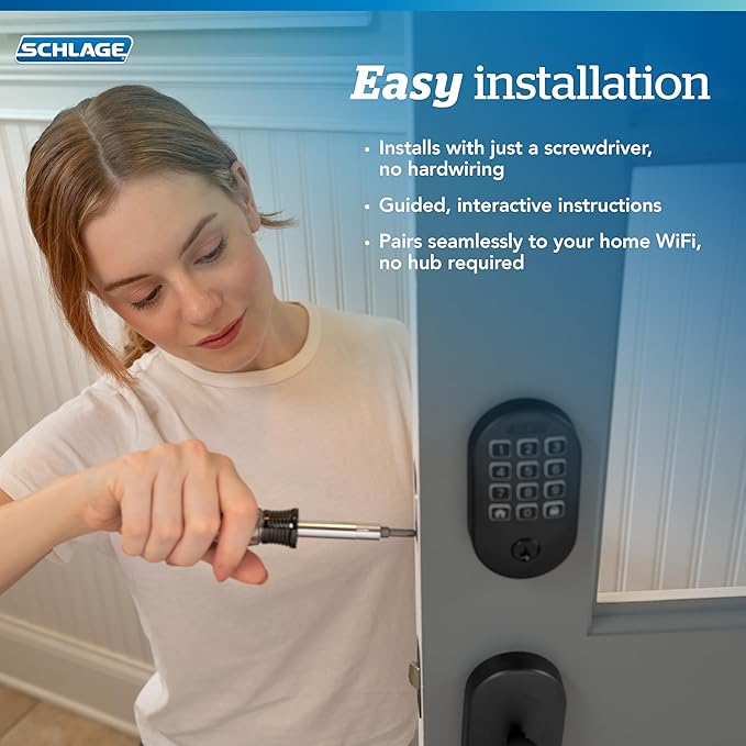 Schlage Arrive WiFi Deadbolt Smart Lock, Keyless Entry Door Lock with Century Trim, Satin Nickel, Compatible with Alexa and Google, BE459WB CEN 619