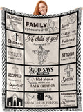 Bible Verse Christian Gift Blanket 50"x60", Inspirational Faith Throw for Believers, I Am a Child of God Blanket,Baptism Spiritual Gifts for Catholic Men Women