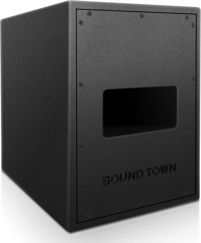 Sound Town Commercial Restaurant Audio Set with One 6-Zone 70V/100V Amplifier with Bluetooth, 12 x Weather-Resistant 6.5-Inch Surface-Mount Speakers, Two Dual 8-Inch Subwoofers, Black (P36X12T6B2S28)