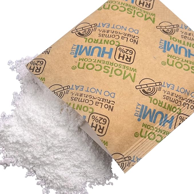 Wisesorb 62% Size 8 Two-Way Humidity Control Packs, 75 Pack 8 Gram for Storing 1 oz, Moisture Control Packets Individually Wrapped