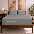 Mellanni Queen Sheet Set - 6-Piece Iconic Collection Bedding, (Including 4 Pillowcases), 21-Inch Extra Deep Pocket, Easy Care, Ultra Soft, Cooling Sheets, Brushed Microfiber - Taupe