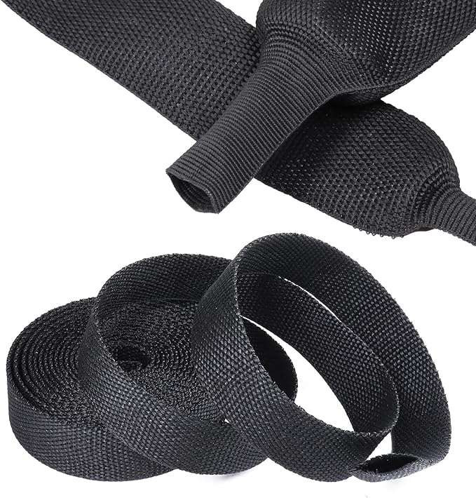 Sonoreboom 2 in 1 Heat Shrink Braided Sleeving Fabric Tubing-Ideal fit Irregular Shape Hose/Cable/Wire (1"(25mm), 14FT)