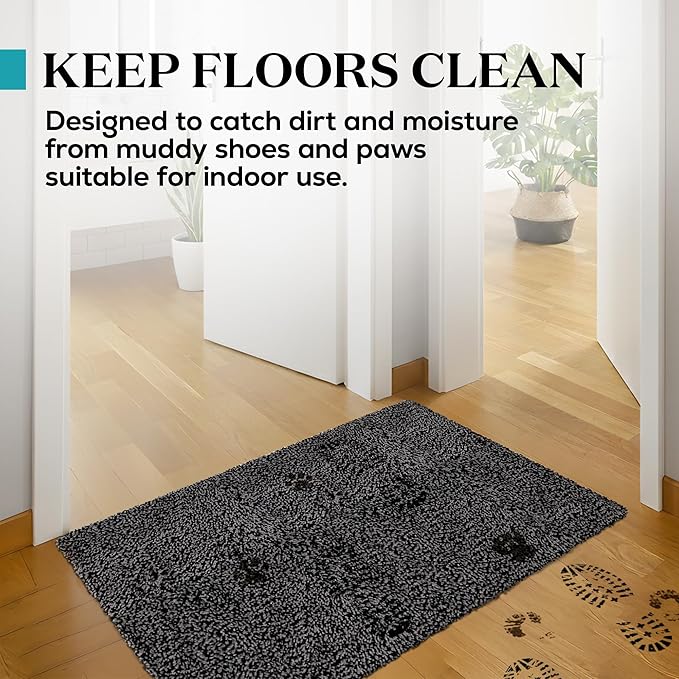 Premium Microfiber Indoor Door Mat – 36"x72" Washable Entry Mat, Non-Slip, Waterproof Backing, Super Absorbent, Low Profile Entryway Doormat for Indoor Entrance