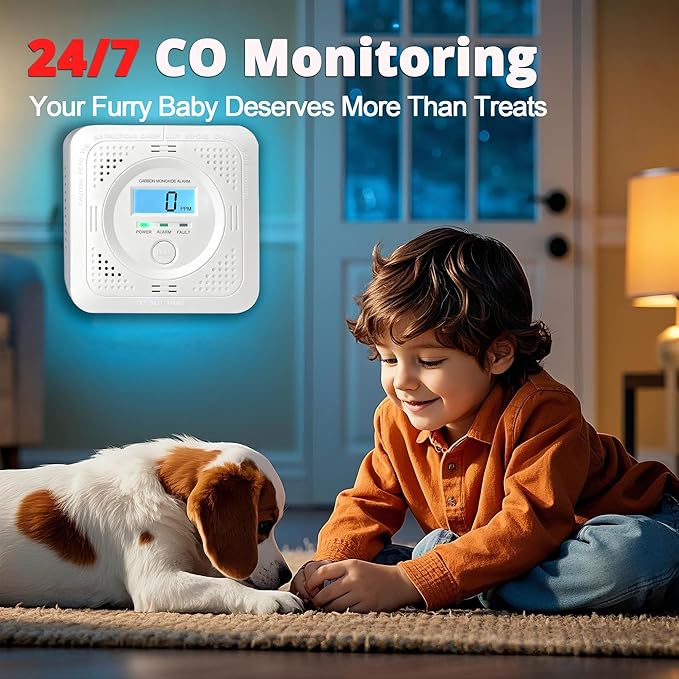 Carbon Monoxide detectors with LCD Constant Display, 85db Alarm & Low Power Design, Portable co Detector for Homes, rvs & Boats