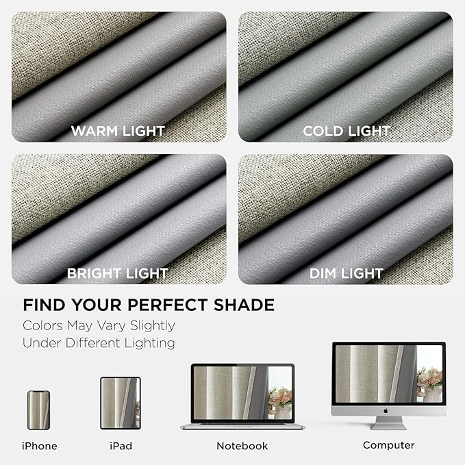 Joydeco Light Beige Total Blackout Room Divider Curtains, Extra Wide Sliding Door Drapes Living Room Curtains, 1 Panel 100W x 84L Inch Patio Door Drapes for Room Privacy